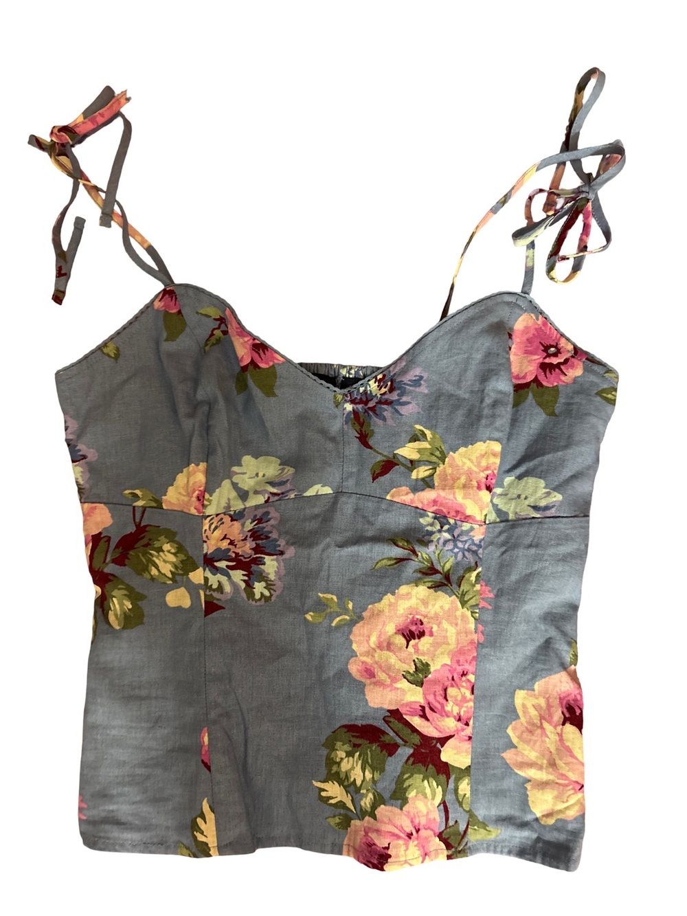 GAP Blue Floral Tie-Shoulder Camisole